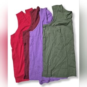 NWOT Woman Within Lot of 4 Sleeveless Plus Size Cotton Tanks in Various Colors